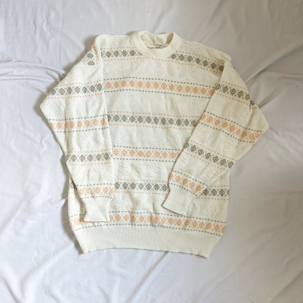 beige/ivory striped vintage sweater